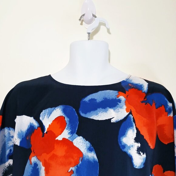 H Halston Women Floral Butterfly Sleeve Kaftan Style Flowy Dress Size XS/TP - Picture 3 of 9